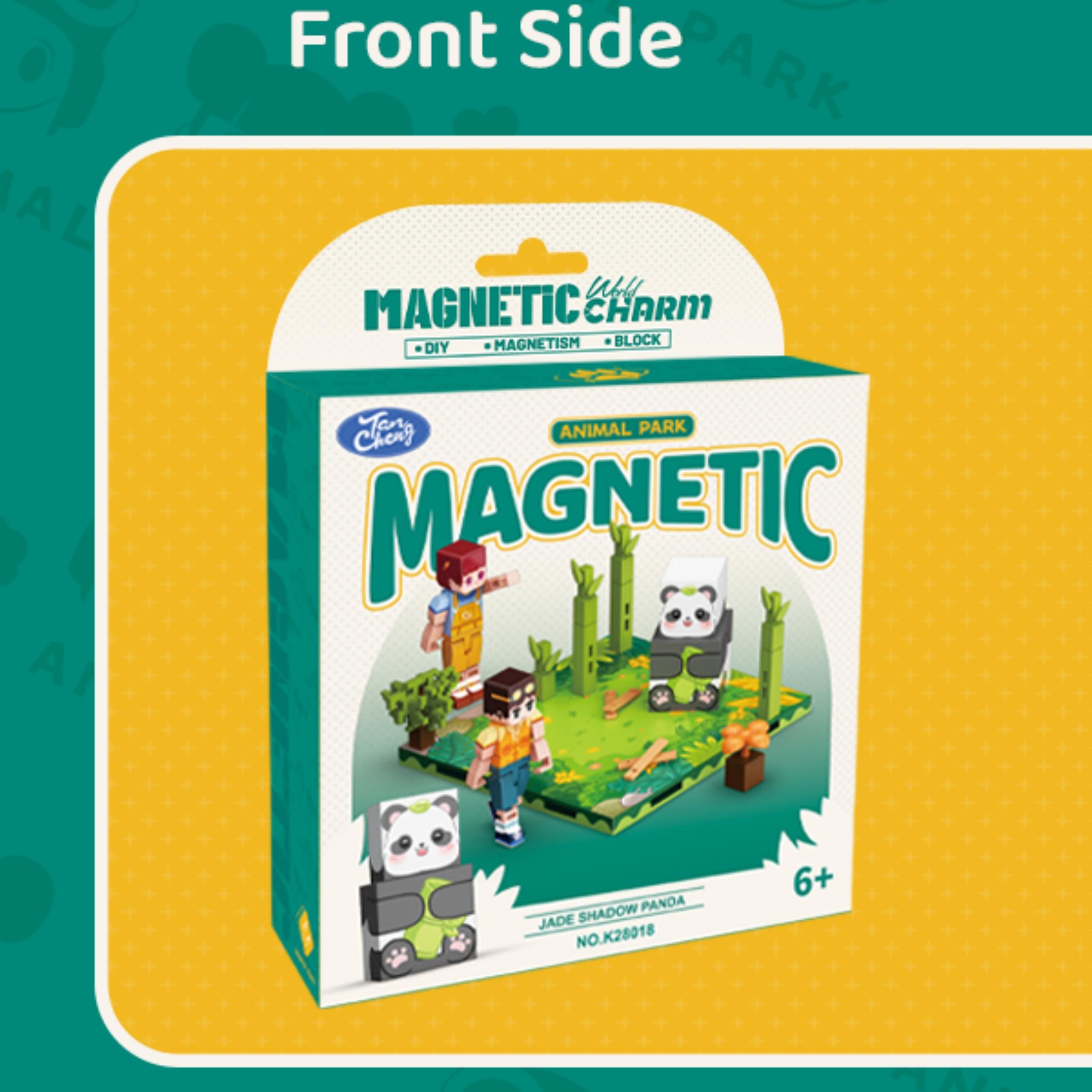 Magnetic Building Blocks My World Animal Park Panda, DIY Puzzle Toy, Educational Model Kit, Minecraft Game Accessory, Kids Gift