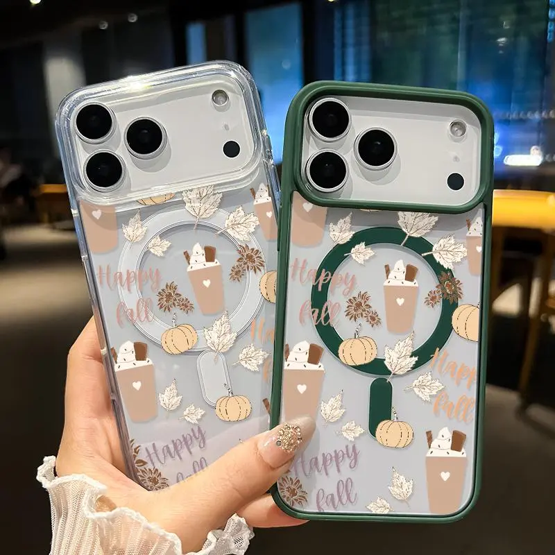 Magnetic Transparent Shockproof Case for iPhone 17 16 15 14 13 12 11 ...