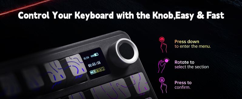 Aula F75 MAX Wireless Mechanical Keyboard with TFT Screen and Knob, Gasket Keyboard in 75% Layout, Hot Swappable Gaming Keyboard for PC/Mac/Linux Aula F75 MAX Wireless Mechanical Keyboard with TFT Screen and Knob, Gasket Keyboard in 75% Layout, Hot Swappable Gaming Keyboard for PC/Mac/Linux