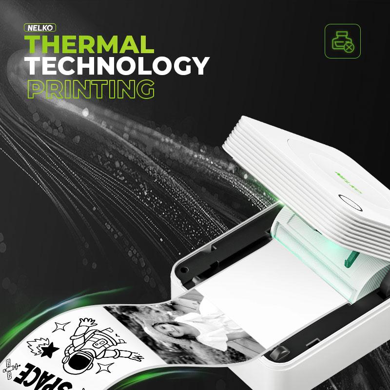 PM230 Portable Thermal Printer with 3 Rolls Paper, for DIY Creation, Study Notes, Photos，Receipts, Lists, Memos, Ideal for Valentine's Day Gift