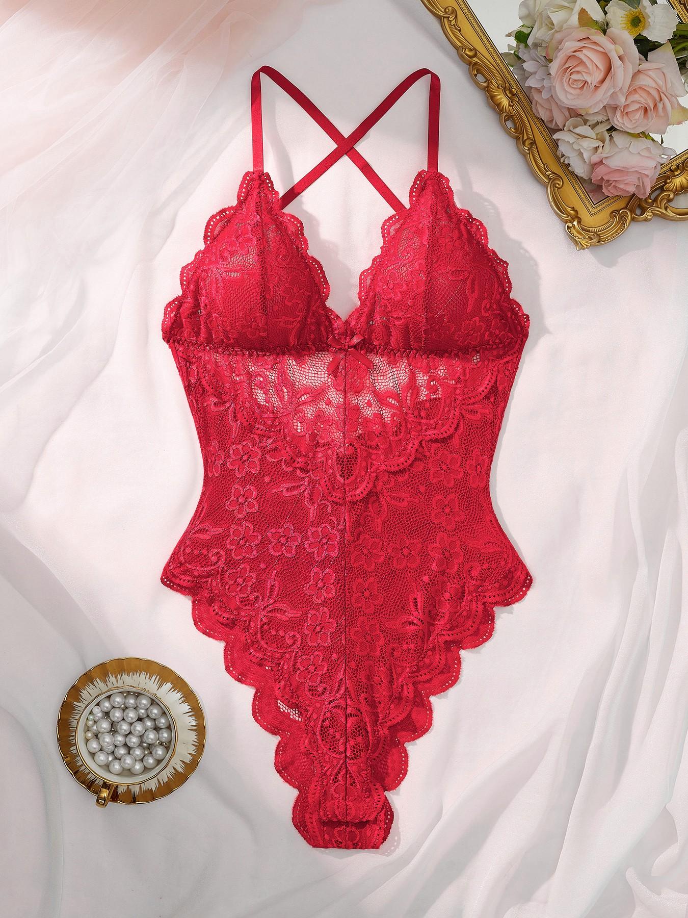Sexy European Style Hollow Out Lace Bodysuit, Women's Sheer Lingerie, Elegant & Alluring Design, Perfect for Nightwear - TikTok Shop Sexy European Style Hollow Out Lace Bodysuit, Women's Sheer Lingerie, Elegant & Alluring Design, Perfect for Nightwear - TikTok Shop