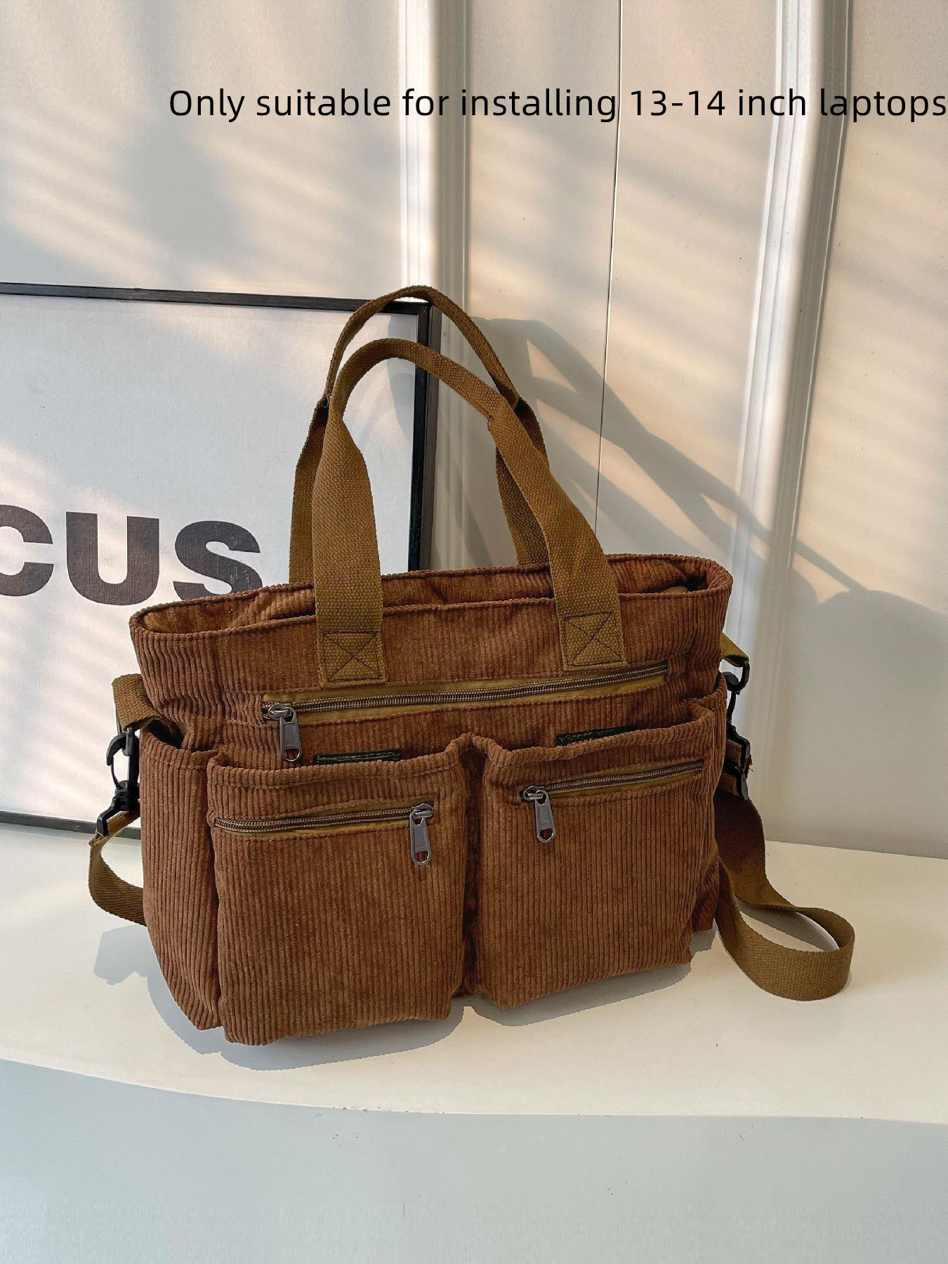 25 fall&winter Women's Casual Solid Color Zipper Crossbody Bag, Large Capacity Multi-pocket Design Portable Shoulder Bag for Daily Used, Girl Fashionable Shopping Bag