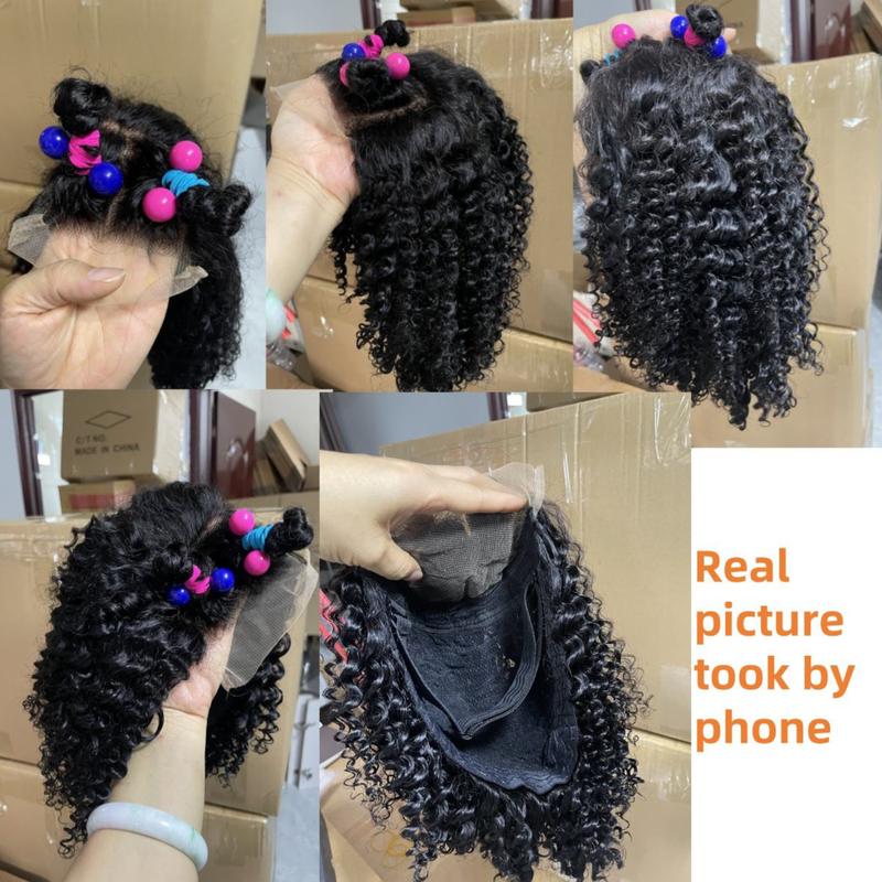 VIPbeauty Kid's Wigs 4X4 Lace Front 10 inch Hair Length Kinky Curly Hair Wigs Glueless Wigs for Children 100% Human Hair