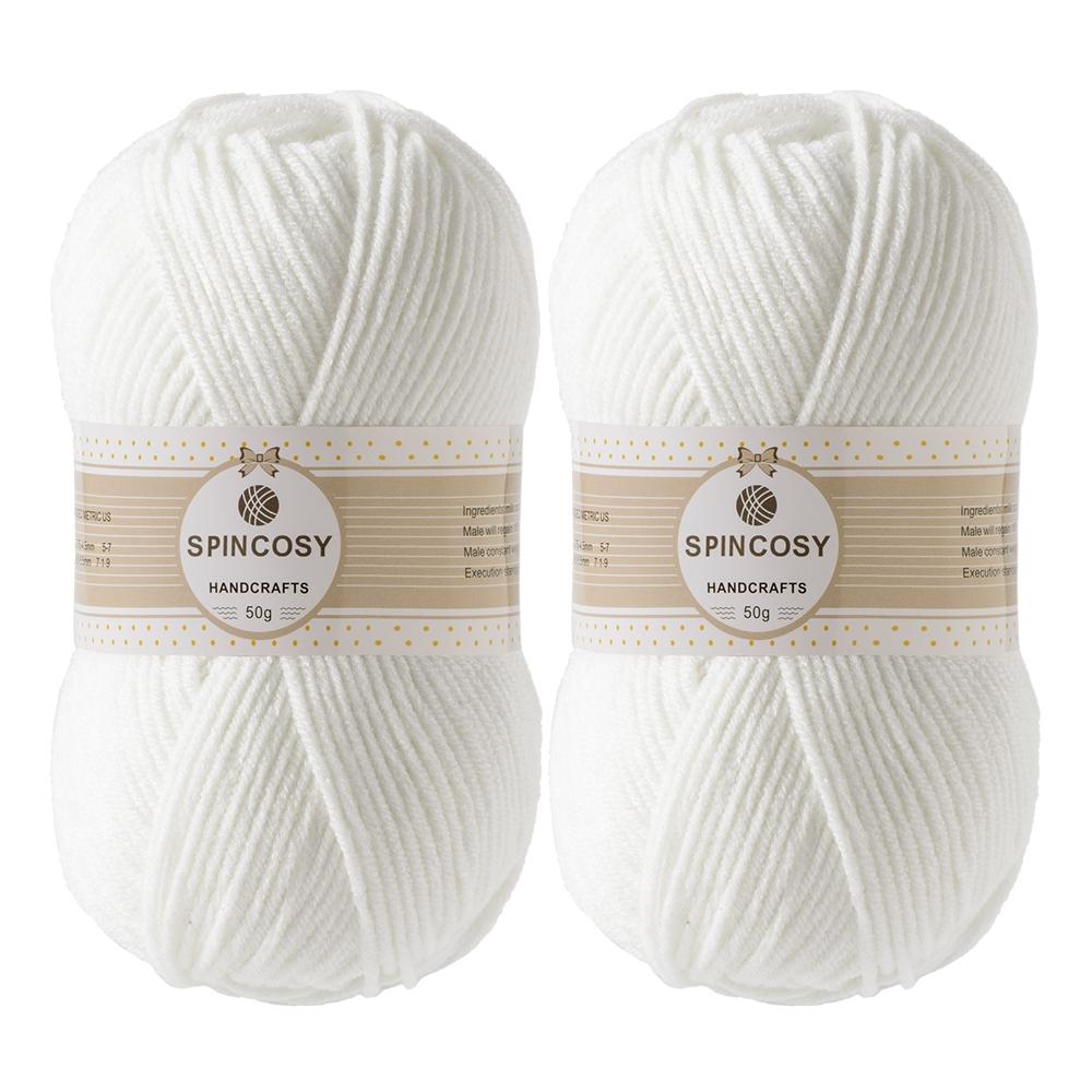 2-Pack 4-Strand Acrylic Yarn, Soft and Skin-Friendly, Ideal for Crocheting Clothes, Dolls, Bags, and Various Handicrafts