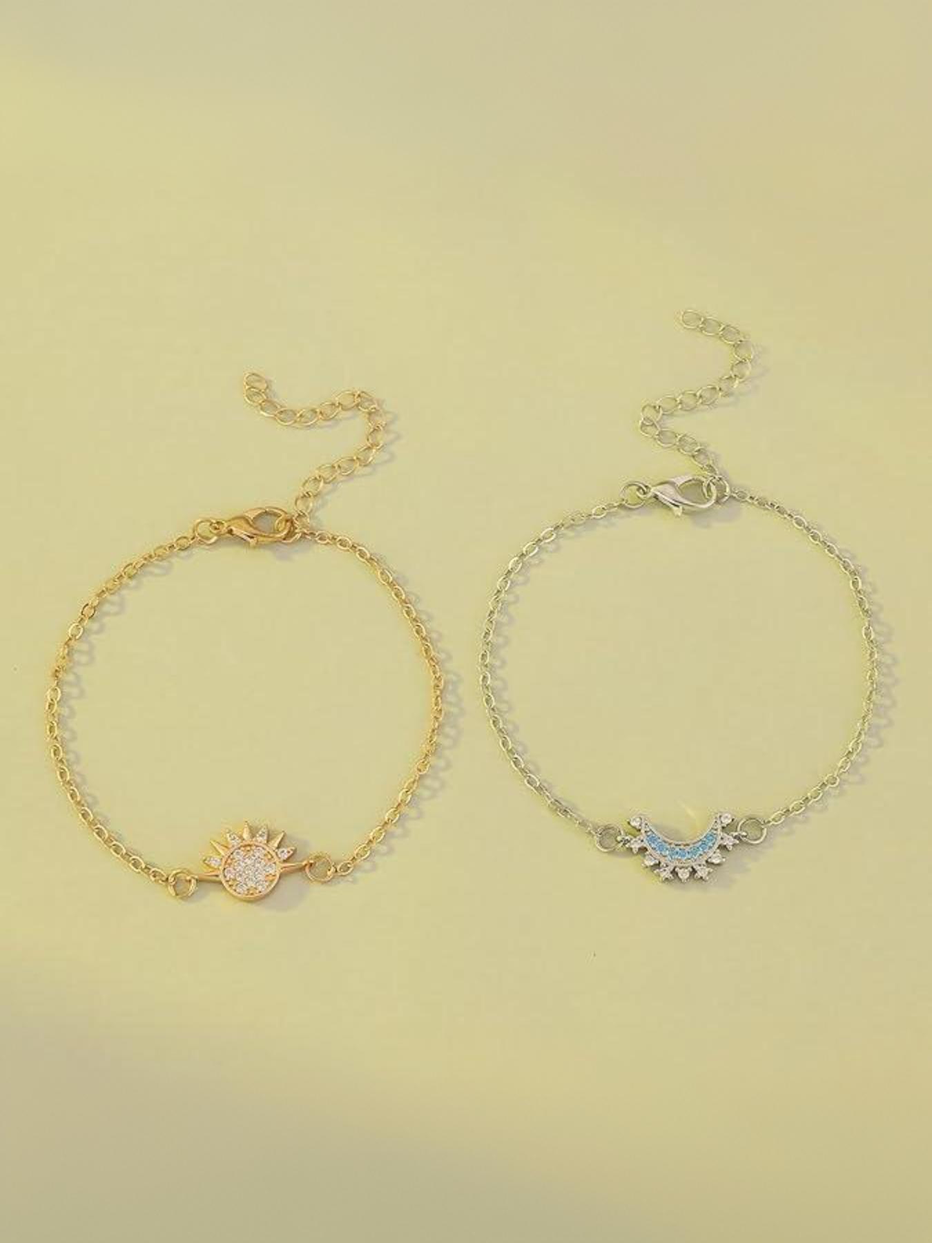 Sun and Moon Couple Bracelet Set, stackable friendship bracelets for men and women, perfect as a couple's gift, Sun and Moon Design, Companion Bracelet