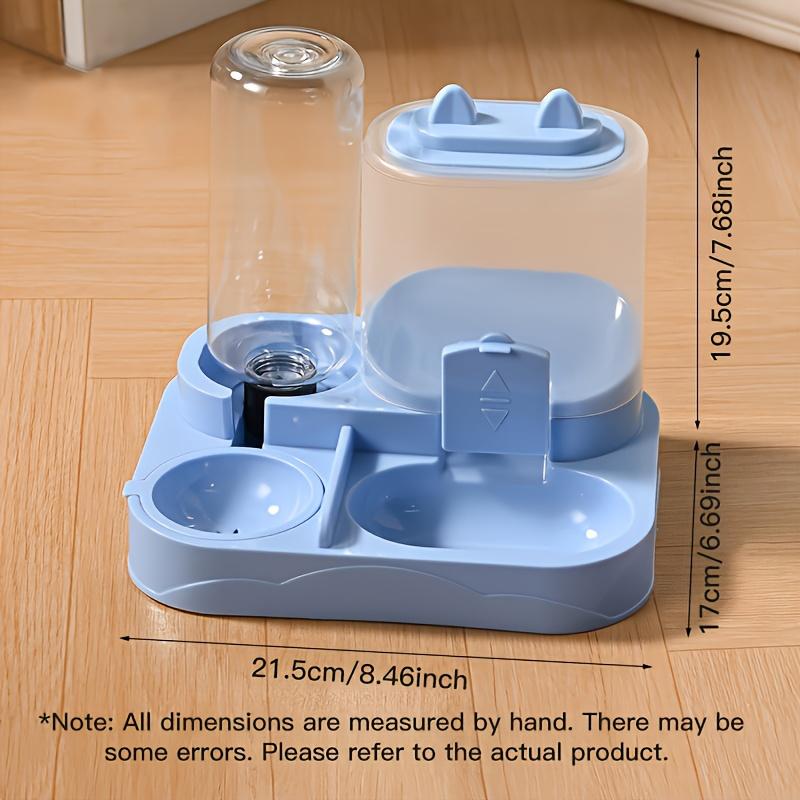 2-In-1 large-capacity cat feeder and water dispenser - wet and dry separation, durable plastic, perfect for indoor pet drinking and healthy eating needs, cat food and water dispenser, portable design, suitable for dogs