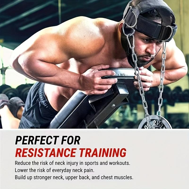Adjustable neck strap, suitable for weight training, neck strengthening and resistance training, weightlifting headband, very suitable for fitness enthusiasts, essential for fitness, Workout Equipment