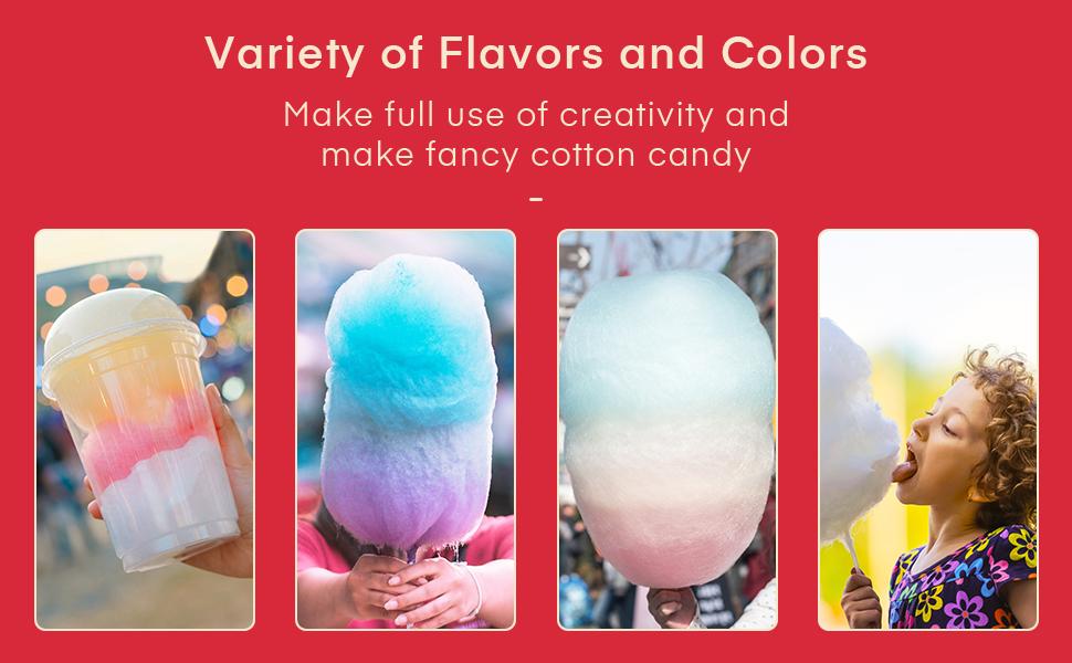 FOHERE Cotton Candy Machine,  Home Candy Maker with a Scoop and 10 Sricks for Kid Fun, Family Parties, Chrismas Gift, Red Vintage, Easy to Operate & Clean
