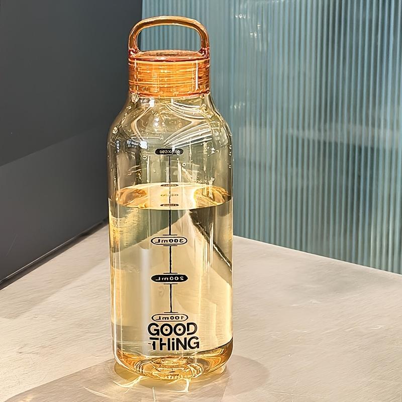 Minimalist Transparent Plastic Water Bottle with measurement marks , Leak-Proof, High-Temperature Resistant, Portable Tumbler for School, Home, Office, Car cup，Travel， Outdoor & hiking, Convenient Carry, Durable and Stylish for Everyday Use