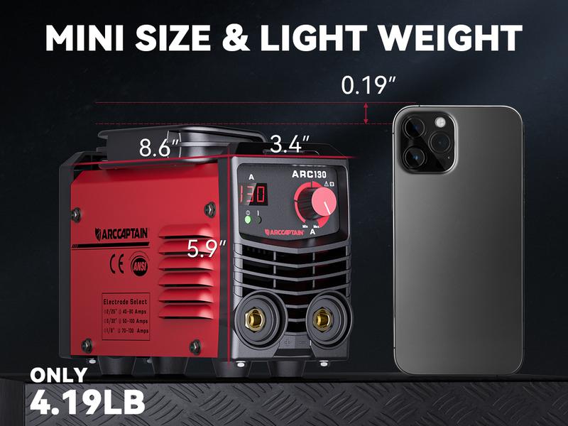 ARCCAPTAIN 130Amp 110V Mini Stick Welder, ARC130 DC IGBT Inverter Arc Welding Machine, Digital Display Portable MMA Welder with Hot Start, Arc Force, Anti-Stick, IGBT Inverter Welder ARCCAPTAIN 130Amp 110V Mini Stick Welder, ARC130 DC IGBT Inverter Arc Welding Machine, Digital Display Portable MMA Welder with Hot Start, Arc Force, Anti-Stick, IGBT Inverter Welder