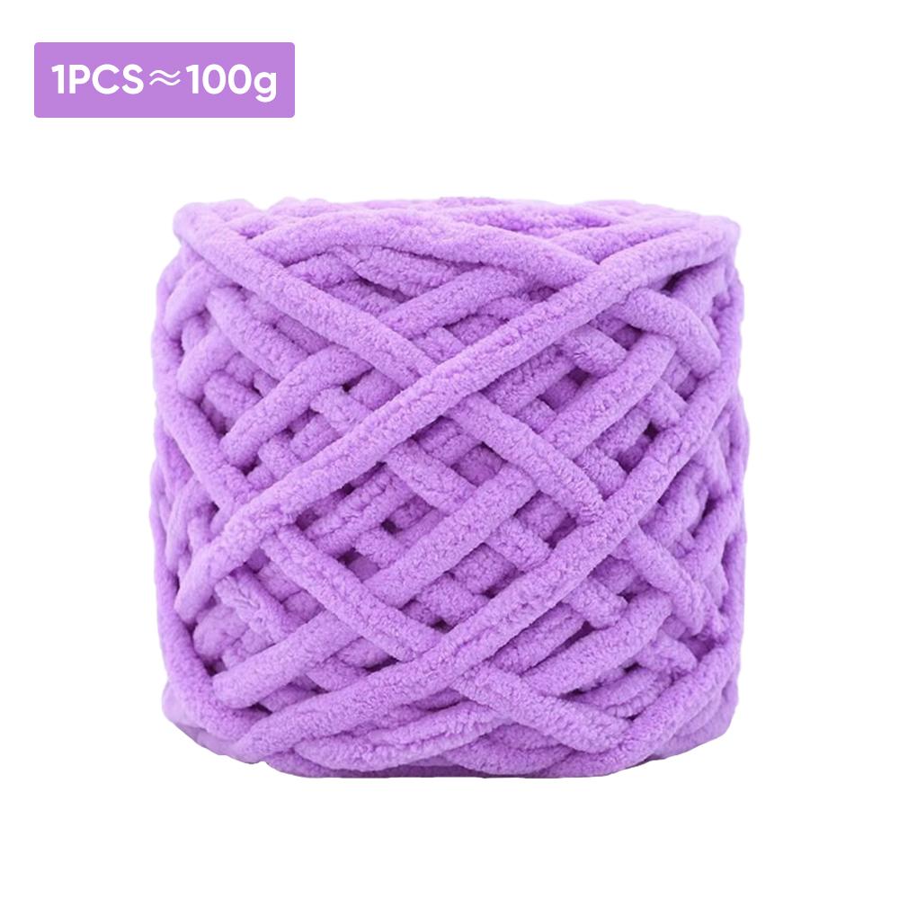 100g Thick Yarn Blanket Hand Knitted DIY Line, Soft Chenille Seat Pad Pet Nest Thread, Icelandic Scarf Hat Rod Needle Patchwork