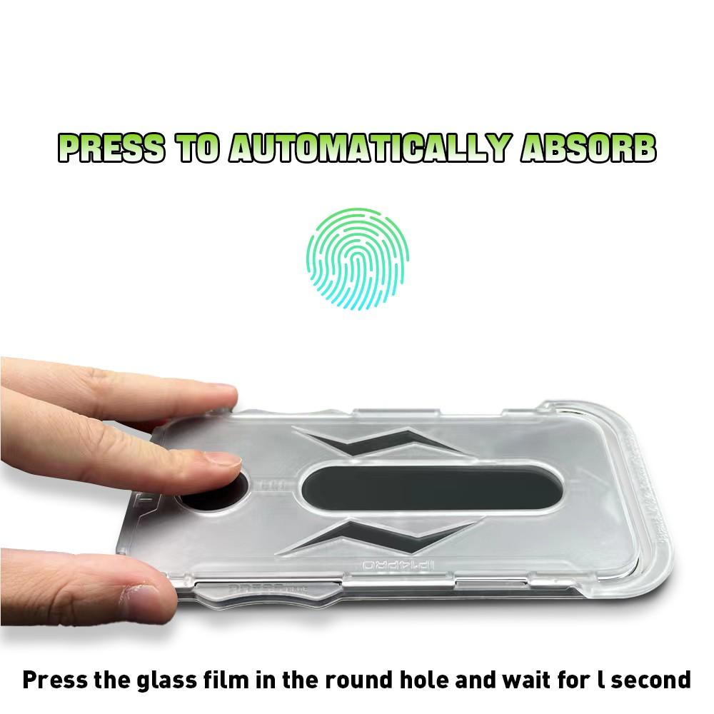 1 Pc Dust-Extraction High-Definition Tempered Glass Screen Protector, Automatic Installation Anti-Glare Film, 25-Degree Privacy Protection for iPhone  14 15 Pro Max 16 Pro 17 Pro Max Series