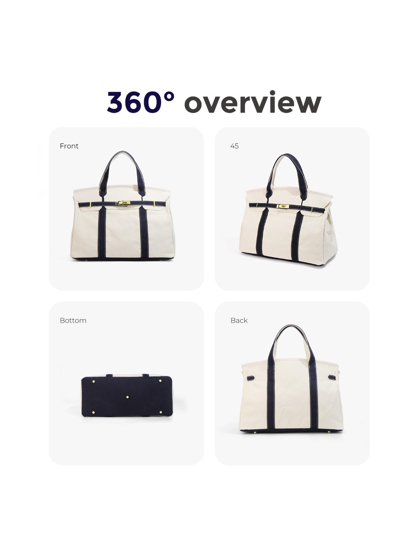 New High-End Canvas Colorblock Handbag, Fashion Patterned Bag, Large Capacity Commuter Tote Bag, Versatile and Stylish, Perfect for Daily Use