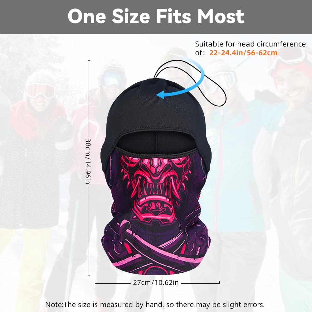 Winter Thickened Warm Head Cover, Multi-Function Face Mask Scarf Hat, Stylish Print Balaclava for Outdoor Sports Ice Fishing Cycling Hiking Skiing