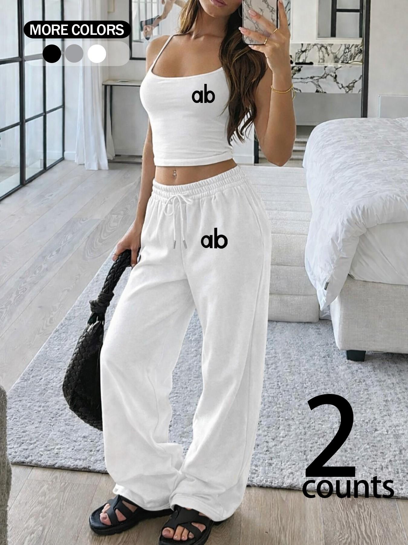 Women's V Neck Sleeveless Top & Straight Leg Pants Set, Casual Summer, Soft Fabric, Perfect for Daily Wear