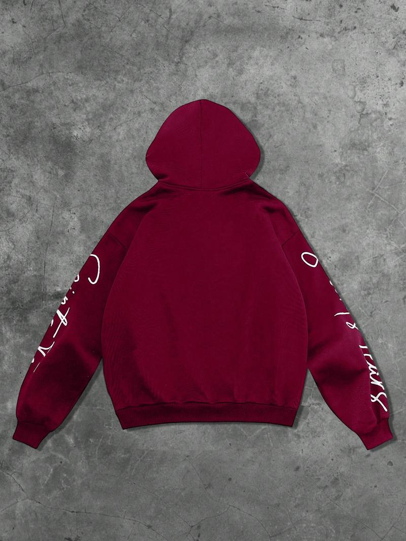 Unisex Fall Winter Graphic Hoodie, Dark Culture Fleece-Lined Sweatshirt, Eye Chain Print, Streetwear, Casual Fit, Long Sleeve