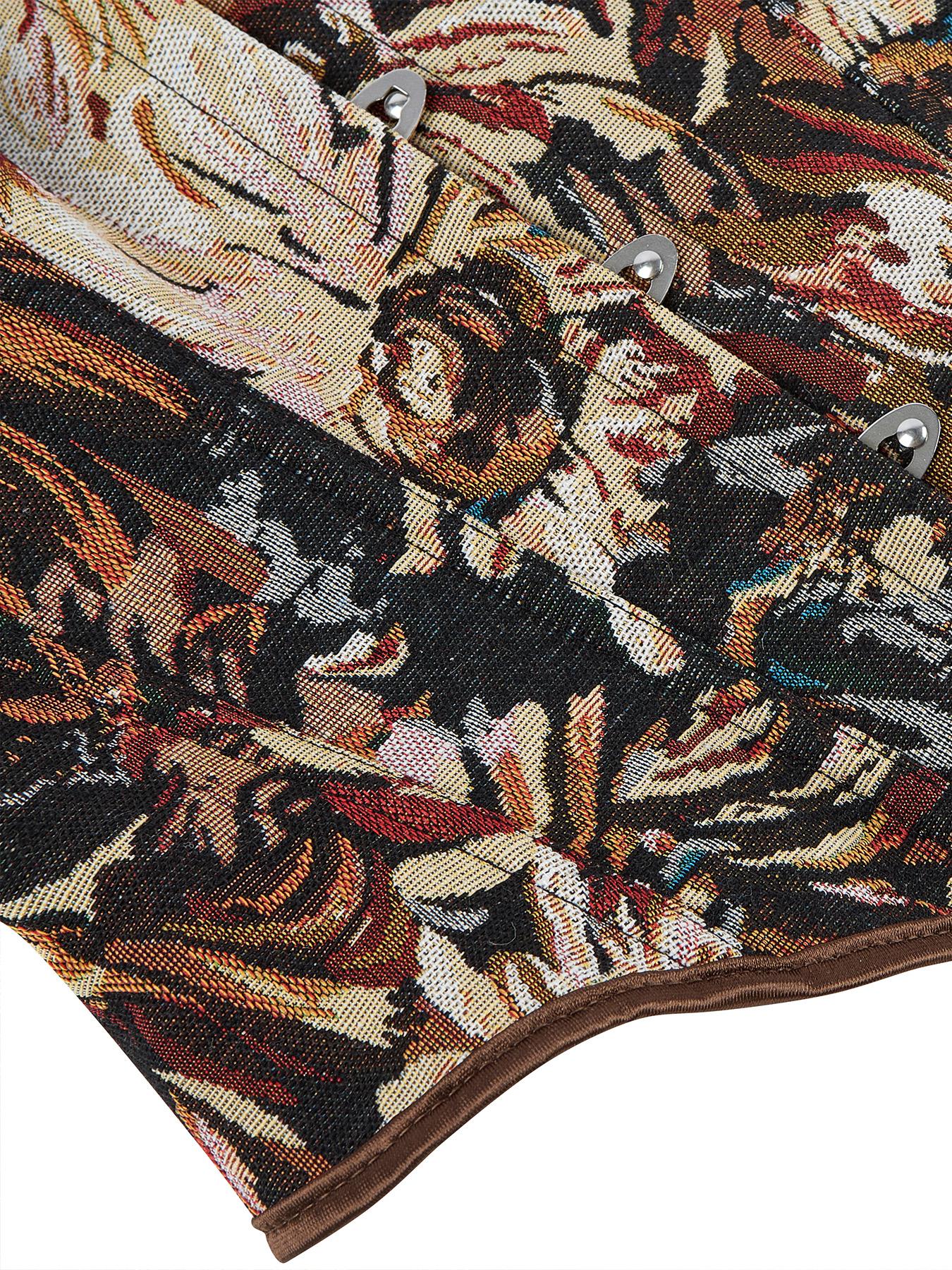 Women's Vintage Oil Painting Floral Pattern Front-Closure Corset Top, Fashionable Lace Up Backless Strapless Shapewear Corset for Daily Wear, Tummy Control Shaper for All Seasons, Bustier Shapewear Top