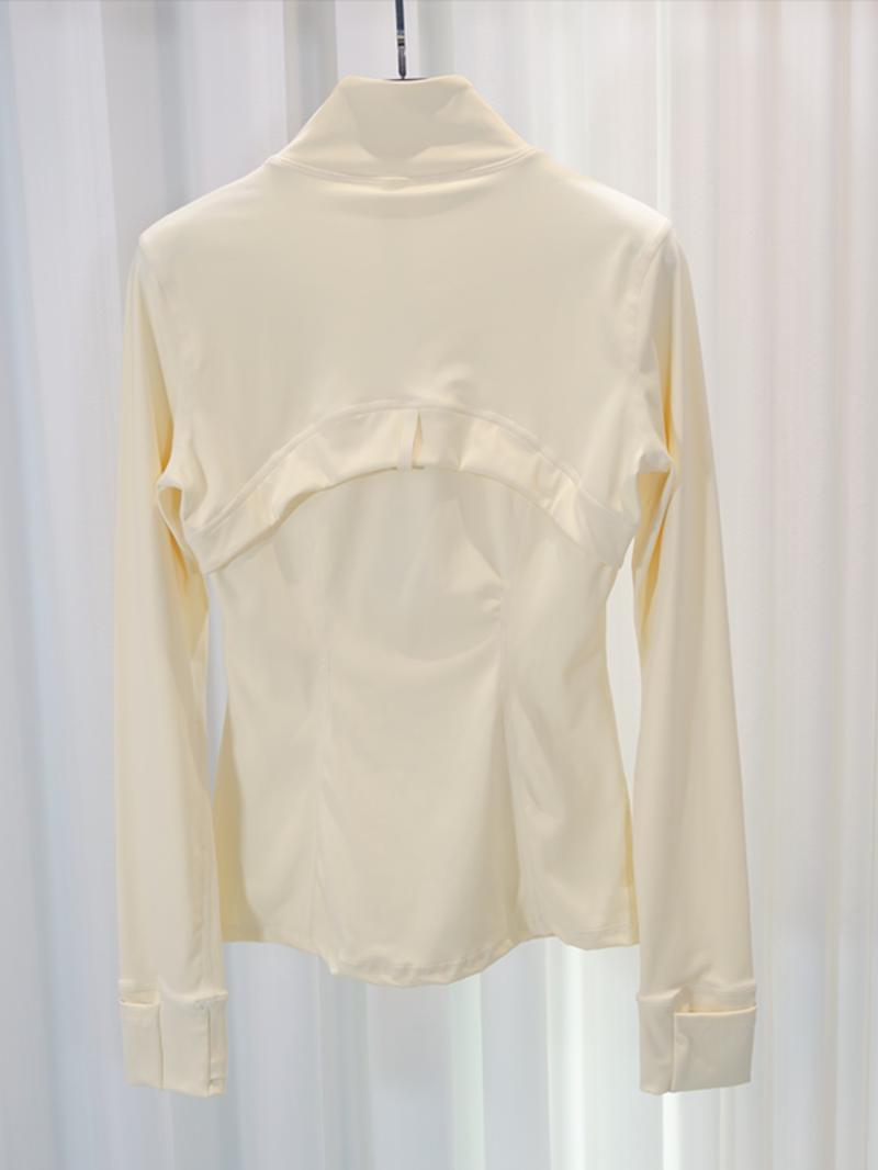 Spring Stand Collar Zipper Yoga Jacket for Women, Slim Fit Outdoor Running Sports Gym Jacket, Casual Fashion Outerwear