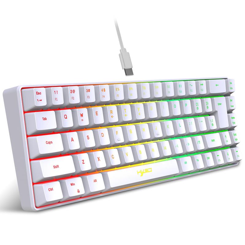 Gaming Keyboard and Mouse Combo - Compact 68-Key Mini Wired Rainbow Keyboard with RGB Backlit, Ergonomic Design, Optical Mouse for PS4, Xbox, PC, Laptop, Mac - Durable ABS Material, No Battery Needed, Gaming Keyboard and Mouse, Laptop Accessory