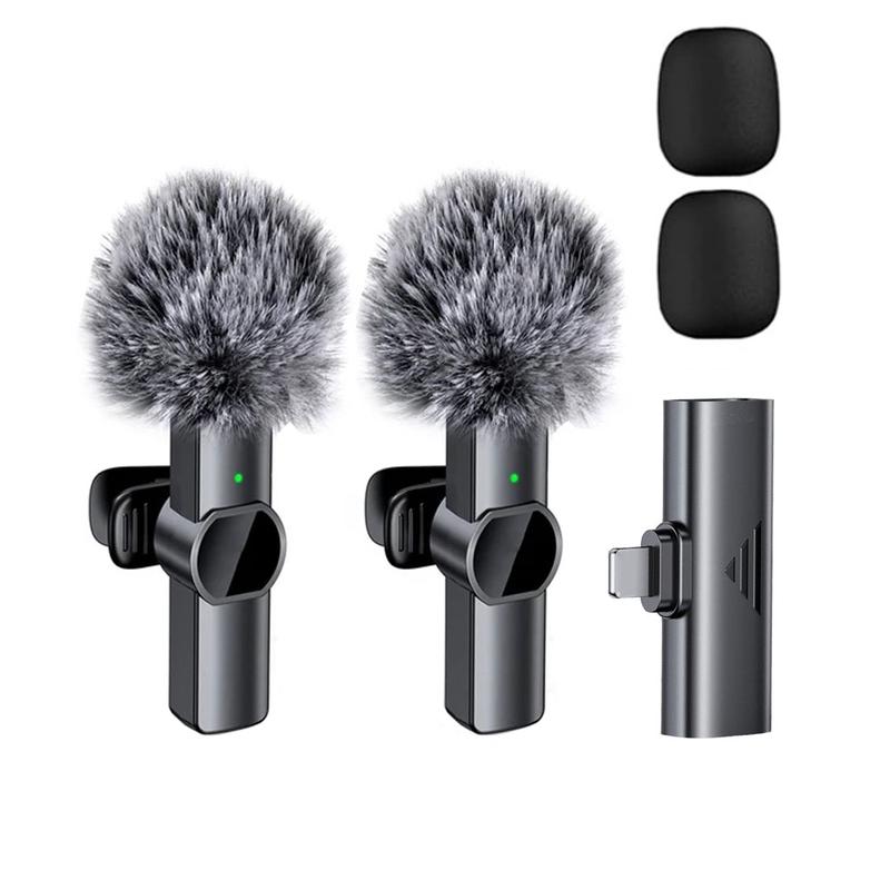 HITOZON Professional Wireless lapel mic for Smartphones,Plug-Play Wireless Microphone With windsock,Lapel Mic for Video Recording,Teaching, interviews,Podcast,Cordless Omnidirectional Condenser Recording Mic for TikTok,YouTube,Vlog