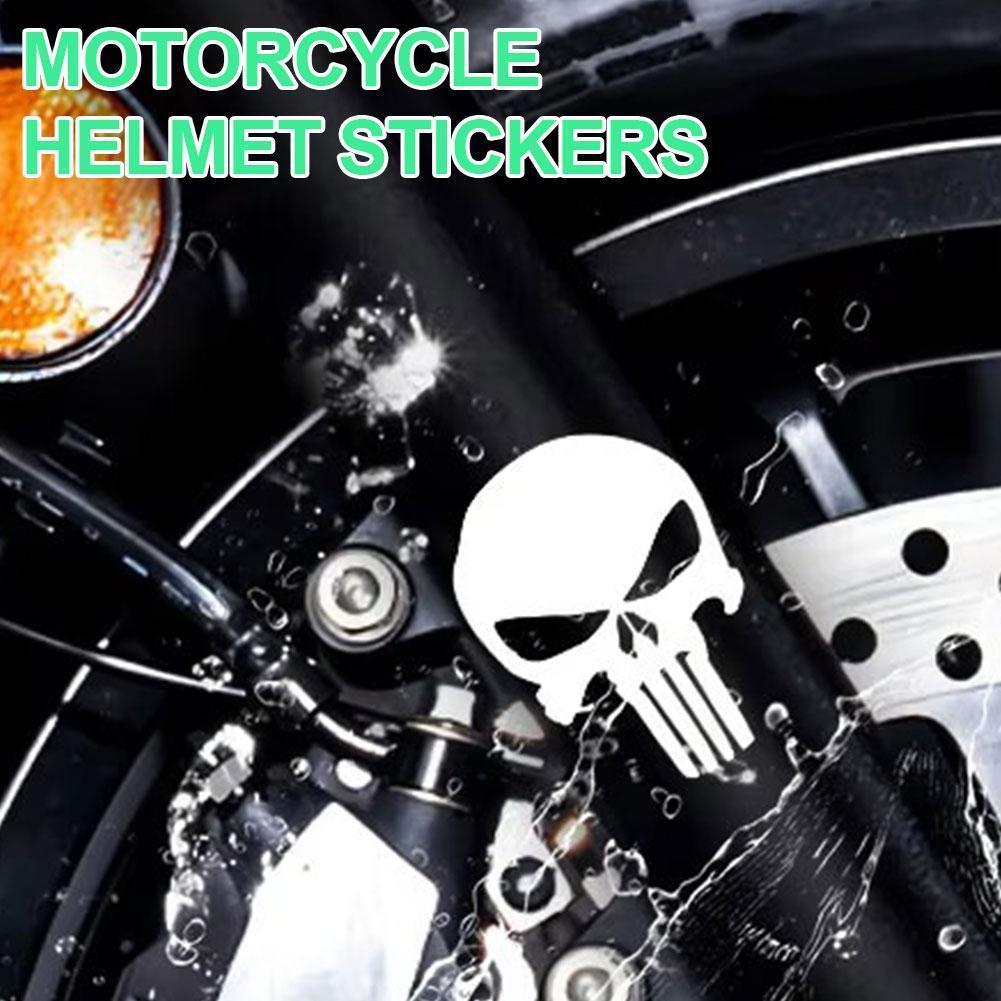 1pc Skull Head Motorcycle Glow Stickers Waterproof Moto Helmet Decoration Motorbike Fuel Tank Side Fairings Decal Accessories