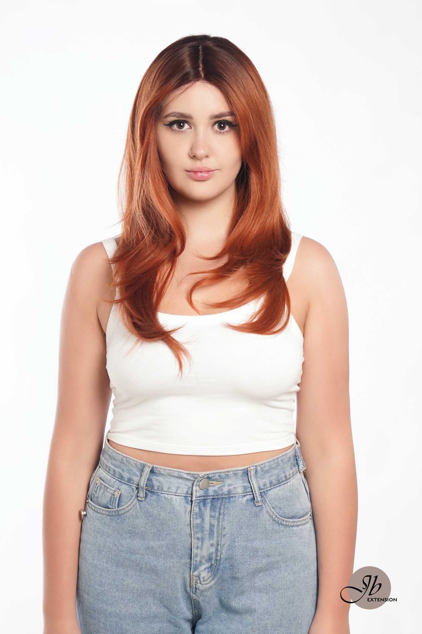 JBEXTENSION 22 Inches Medium Length Pre-Cut Frontlace Glueless Wig ROBY