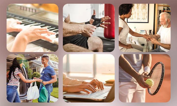 Hand Grip Strengthener Workout Kit (5 Pack) Forearm Grip Adjustable Resistance Hand Gripper, Finger Exerciser, Finger Stretcher, Grip Ring & Stress Relief Grip Ball for Athletes