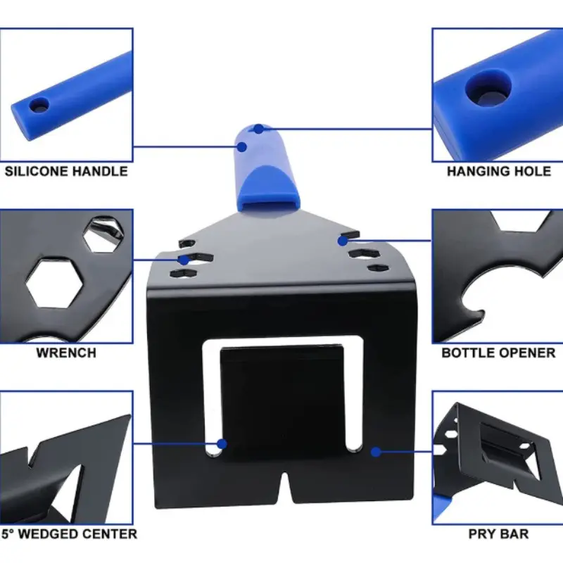 Multi-Functional Home Removal Tool, Manual Puller Lever, Nail Puller, Floor Tile Remover, Flat Head Pry Bar, Hand Tools Set