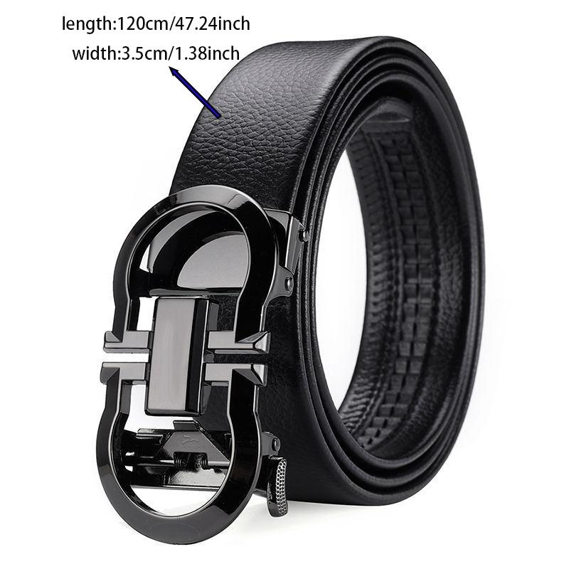 2026 New Arrival Men's PU Leather Belt, Automatic Buckle Business Casual Belt, All-Season Textured Design Men's Belt, Belt with Buckle
