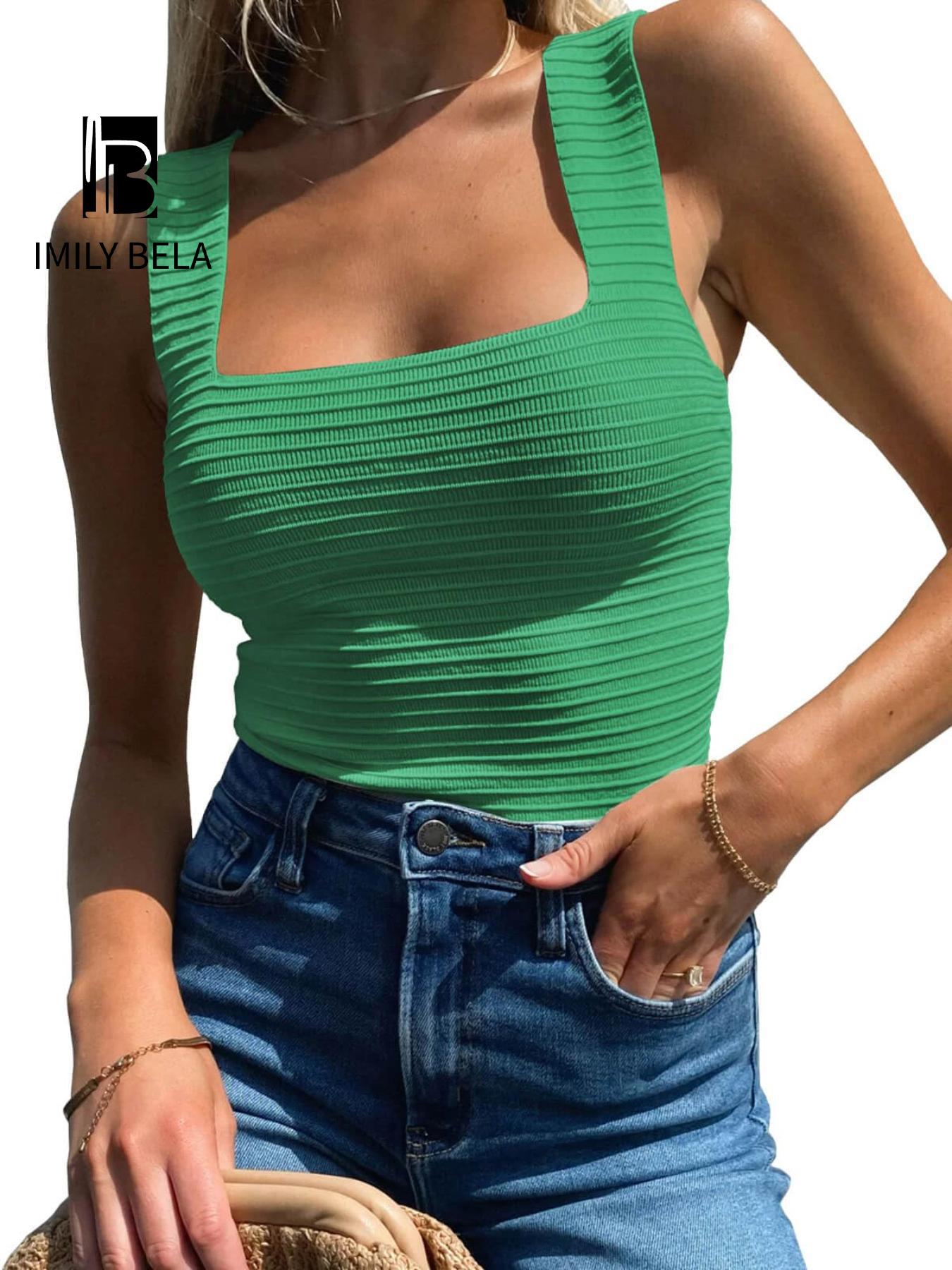 Women's Plain Ribbed Tank Top, Casual Sleeveless Top for Summer, Fashion Women's Top for Daily Wear, Going Out Tops, Elastic Basic Vest