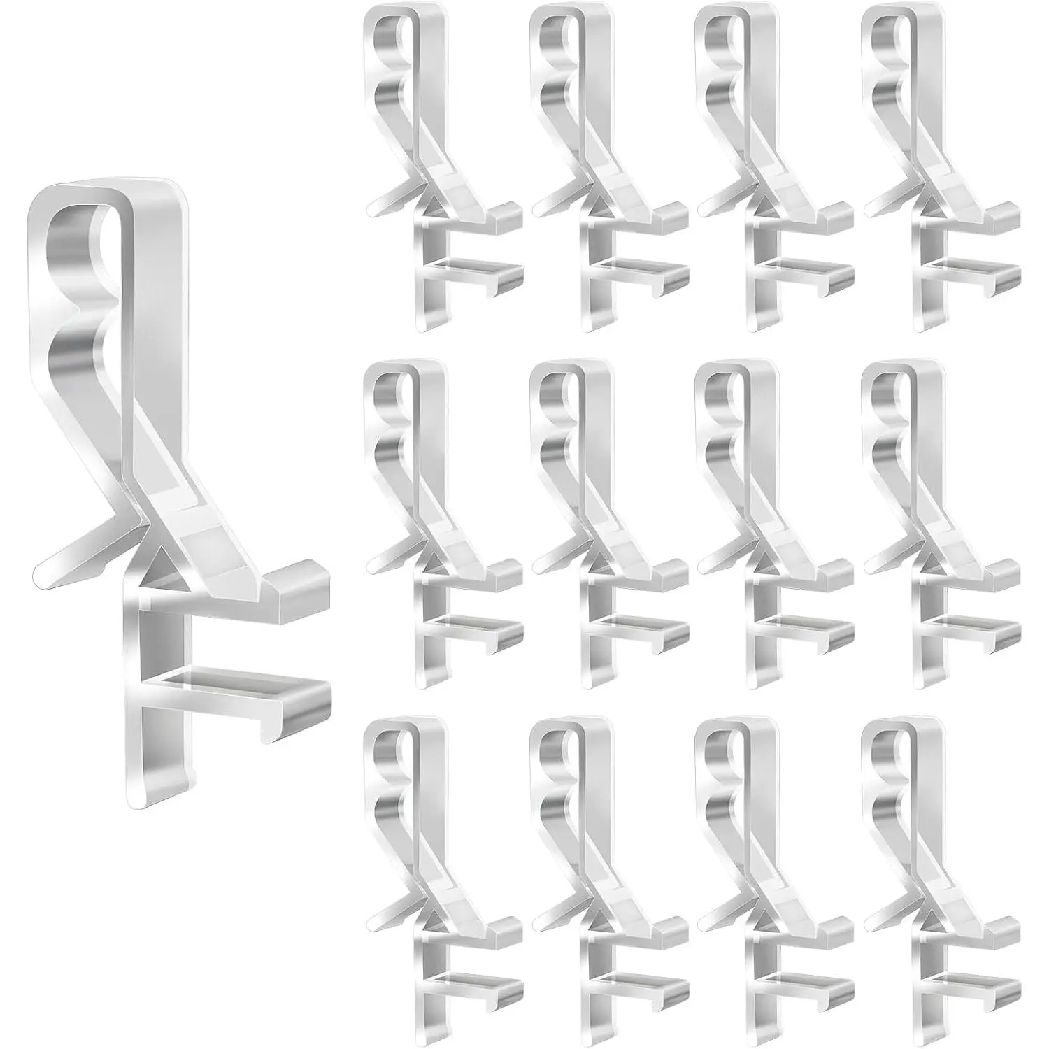 12-Pack Valance Clips, 1.835" | Clear plastic; for vertical blinds; tool-free snap-in installation