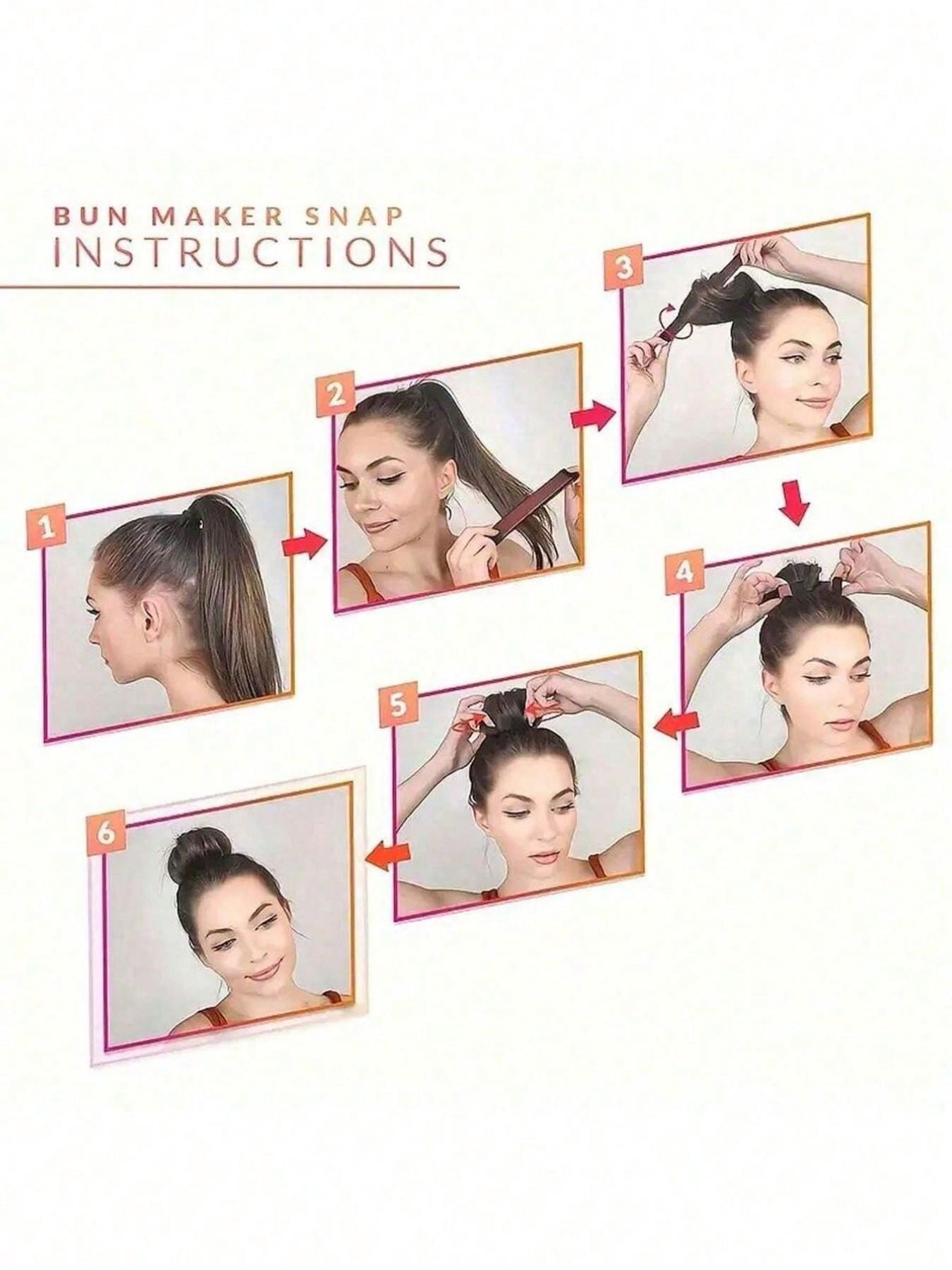 Minimalist Bun Maker Crown Styler Twisted Updo French Curls Magic Hair Bun Maker Fast & Easy Magic Bun Shaper For Woman Girl Ladies，Hair Bun Maker, Easy Fast Snap Roll Hair Nets Magic Buns Tool, Donut Curler Roller Dish Headbands