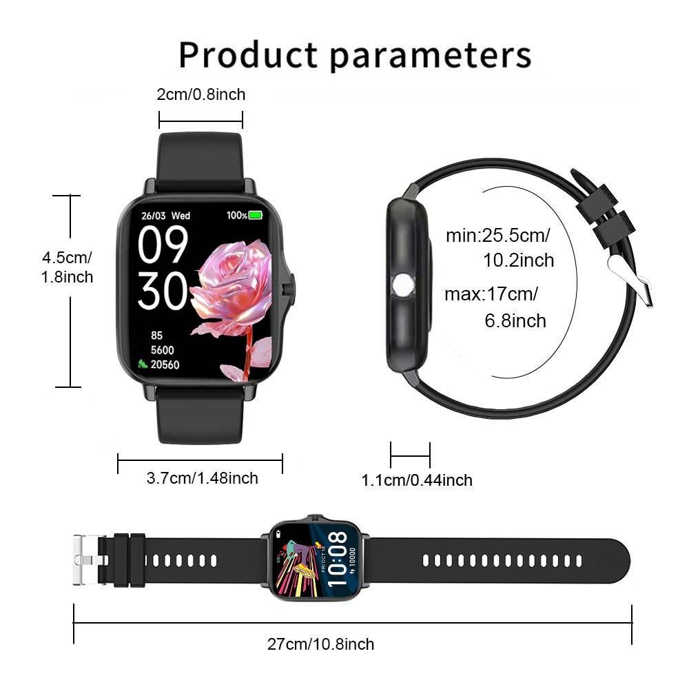 Lavish HD Full Screen Touch Smartwatch for Men & Women, Phone Calls, Text Notifications, Sports Mode, Distance Tracking, Compatible with iPhone & Android