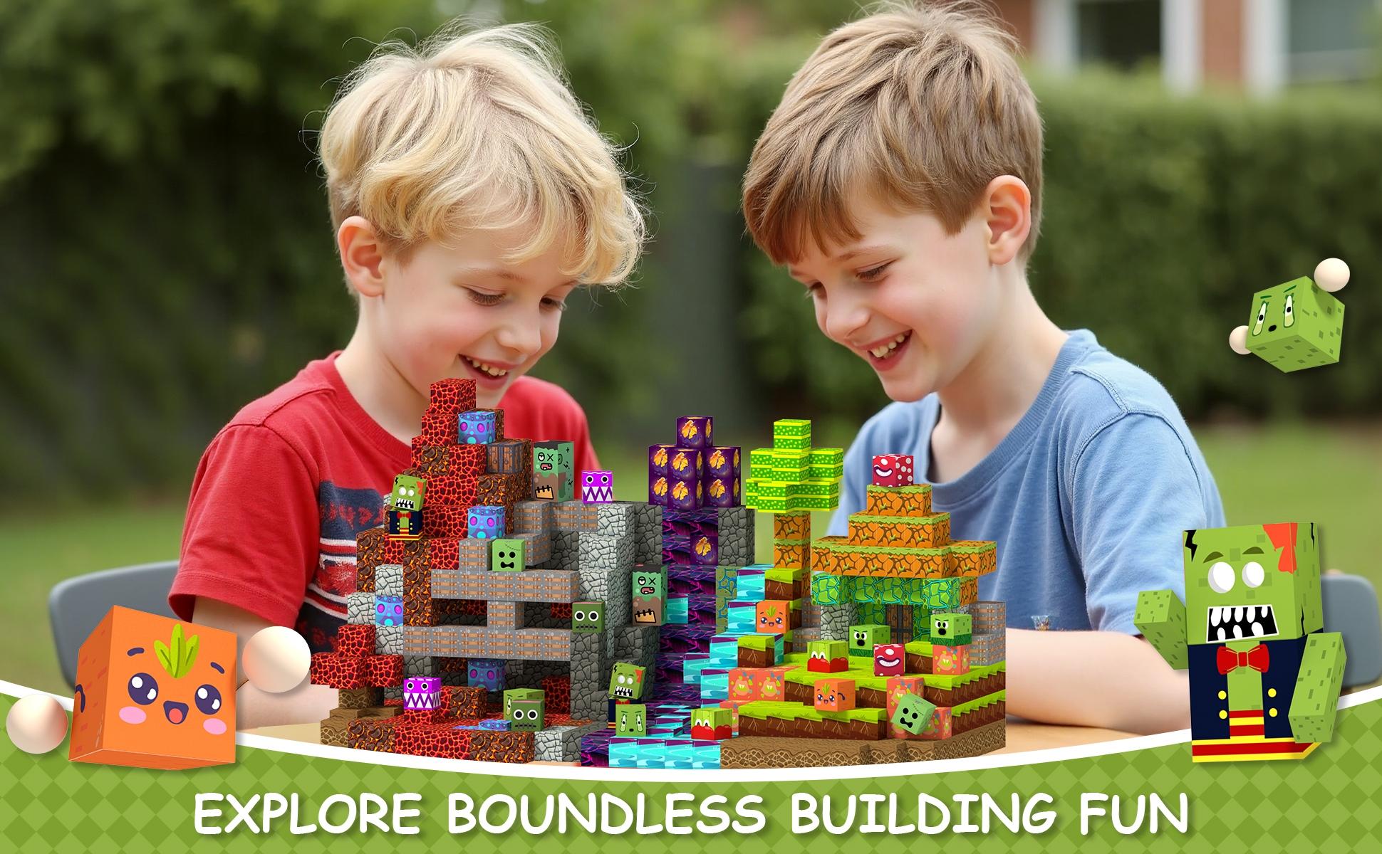 100/150PCS Magnetic Building Blocks Cubes, STEM Montessori Educational Sensory Toys, STEM Learning, Strong Magnet Stacking Bricks, Birthday Gifts for Boys & Girls Toddlers