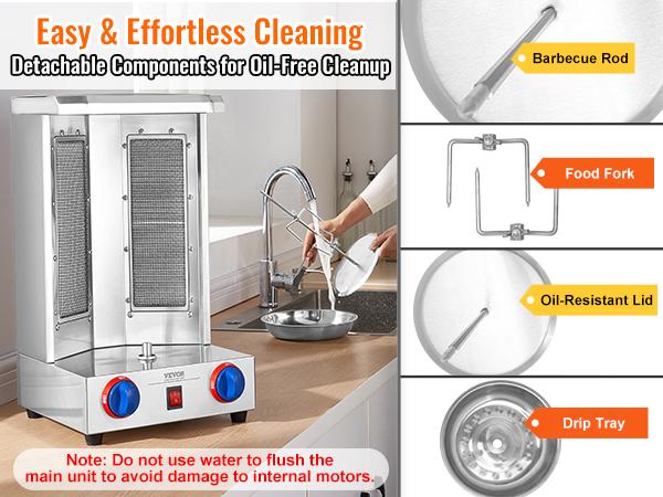 VEVOR Shawarma Grill Machine, 13 lbs Capacity, Chicken Shawarma Cooker Machine with 2 Burners, Gas Vertical Broiler Gyro Rotisserie Oven Doner Kebab Machine, for Home Restaurant Kitchen Parties