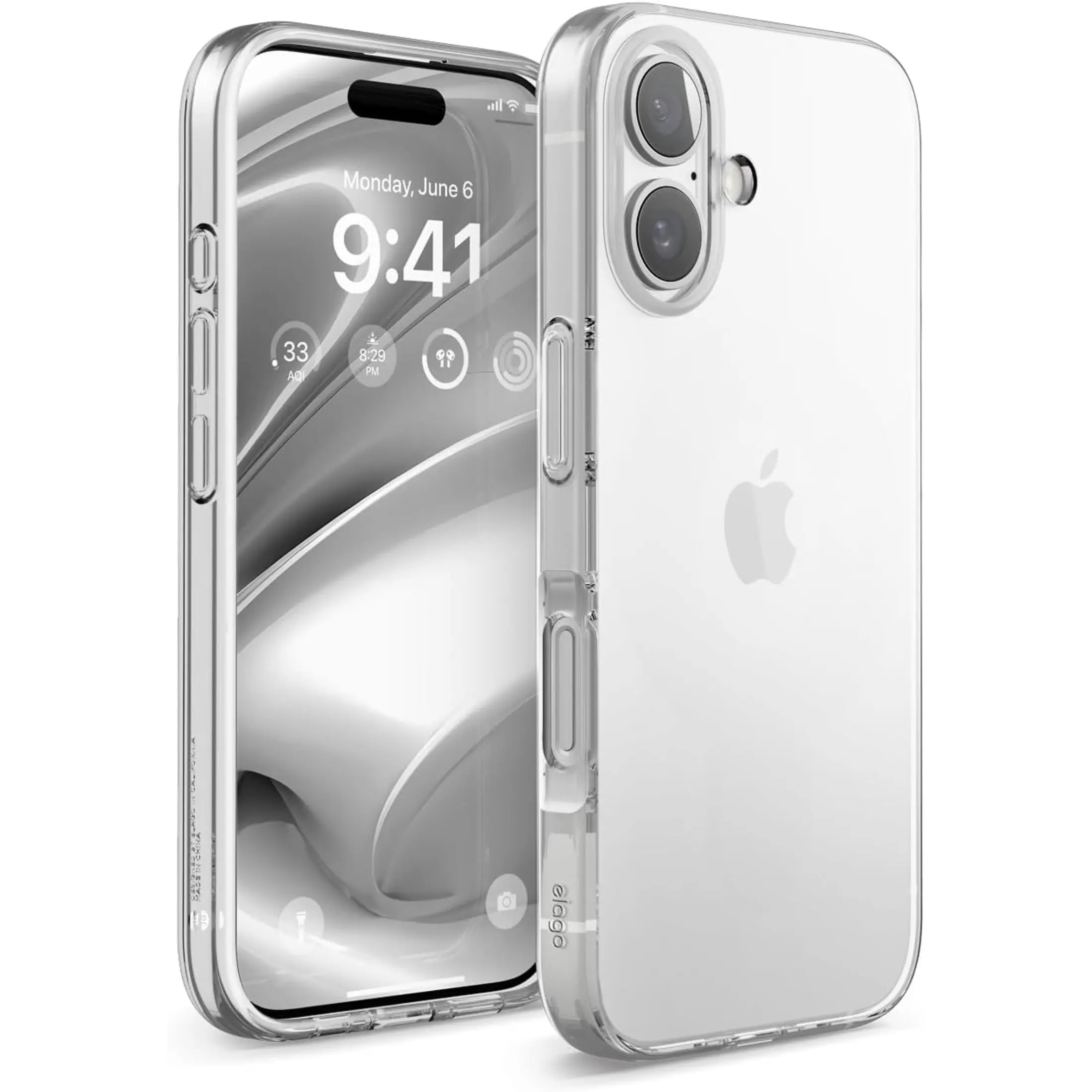 Hybrid Clear Case for iPhone 16 | PC + TPU Hybrid Technology, Shockproof Bumper, Raised Camera Protection, Scratch-Resistant (Clear)