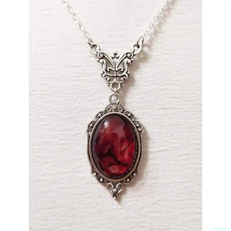 Female Vintage Victorian Oval Magnifier Pendant Necklace - Antique Bronze Filigree, Elegant Evening Statement Jewelry, Valentine's Day Charming Gift Choice (Bag Charm Accessory)