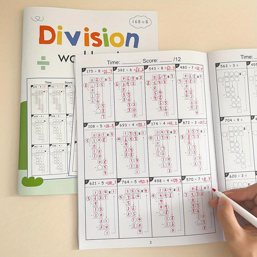 Two-Digit Multiplication Division Practice Book, Math Learning Tool Workbook for Young Adults & Elementary Students, Young Learners, Educational Activity Book