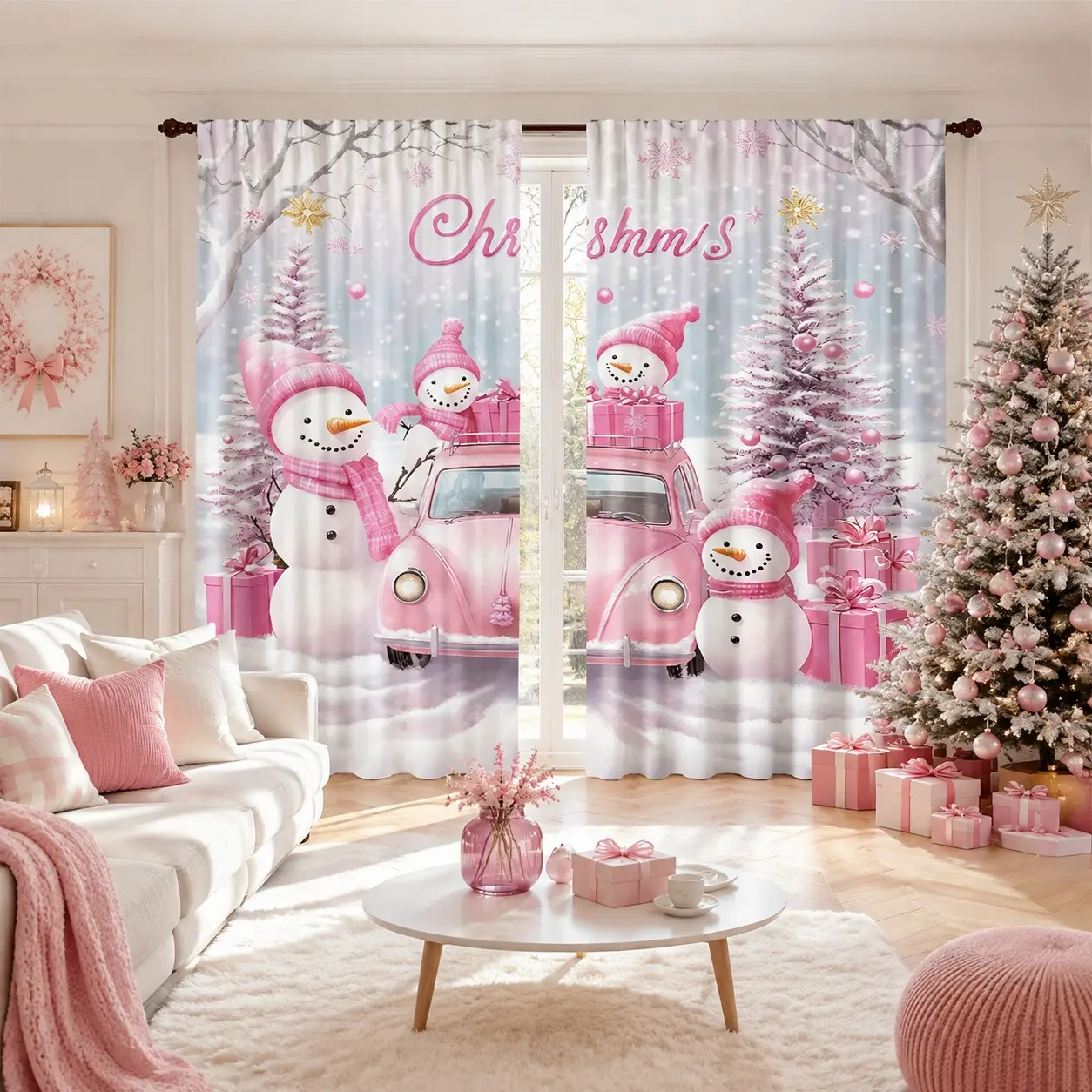 2-Piece set, black silver glitter diamond print curtains, Curtain for windows, window drapes, diamond pattern design, half-blackout rod pocket design, suitable for bedroom, living room, office home decoration