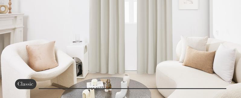 Deconovo 100% Linen Blackout Curtains (2 Panels) – Thermal Insulated, Energy Efficient, Soft Texture, Wavy Drapes for Living Room & Bedroom