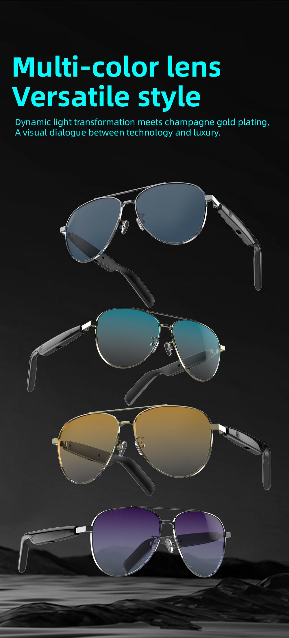 Touch Control Bluetooth-compatible Sunglasses, Multifunctional Wearable Glasses for Men & Women, Stylish Gift for Tech Enthusiasts, Smart Audio Glasses