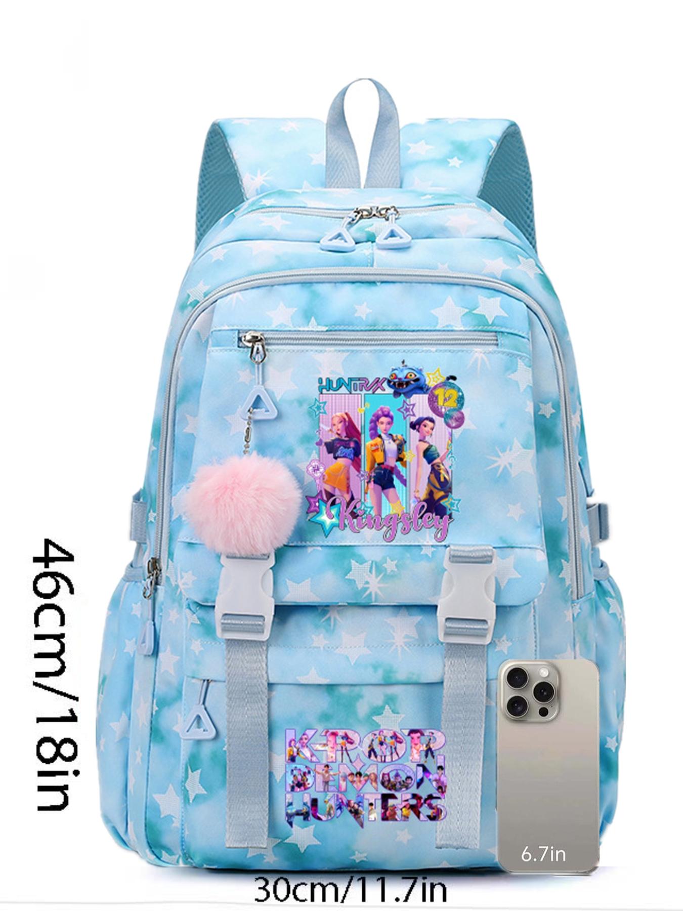 Korean Style Star Pattern Backpack, Large Capacity School Bag for Students, Spinal Protection, Lightweight, Suitable for All Seasons, Cute Backpack