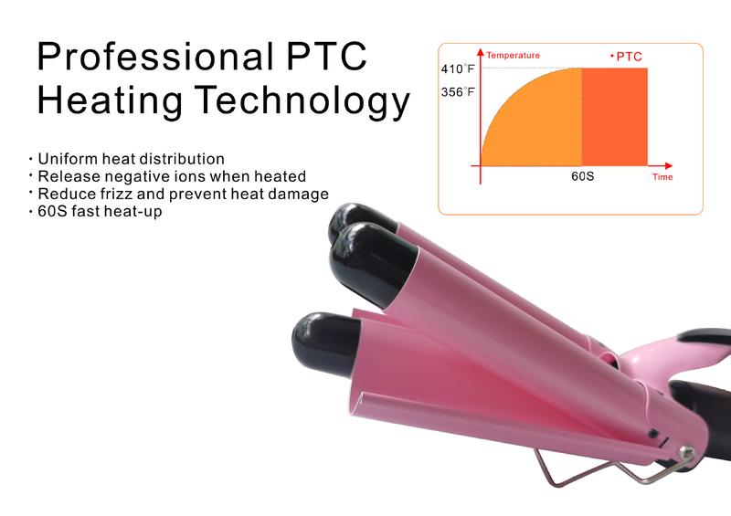 3 Jumbo Barrel Curling Iron Wand 25mm/32mm Hair Waver Temperature Adjustable Ceramic Big Waves Hair Crimper