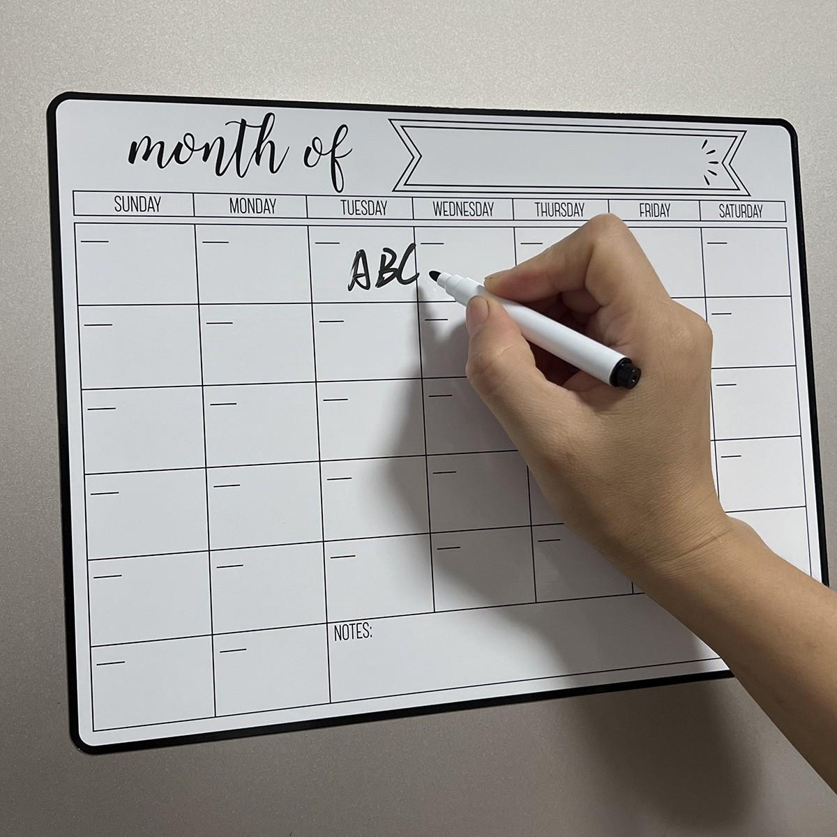 Magnetic Refrigerator Magnet Erasable Whiteboard, Weekly Planner Magnetic Board, Write-On Surface Magnets for Organization & Planning