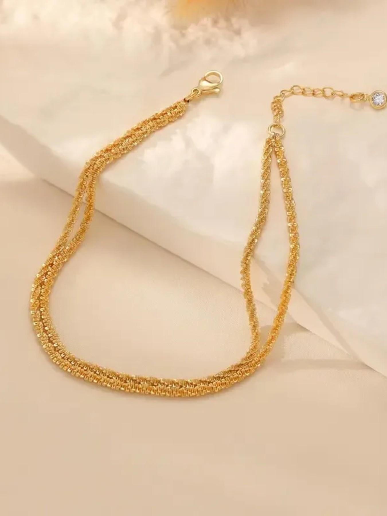 Spring Dainty Layered Waterproof Anklet&Necklace For Women Adjustable Womens Anklet Set Stackable Figaro Beaded Cuban Link Anklets Daily Clothing Decor For Beach Summer Trendy All-match & Exquisite Jewelry Gift For Outdoorfun Decoration