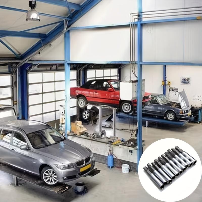 10 Magnetic Extension Socket Drill Bit Holder Stand, Screwdriver Bit Clip, 1/4 Hex Electric Tool, 2.36 Inch Long, Improve Efficiency, Quick Release Adapter Kit