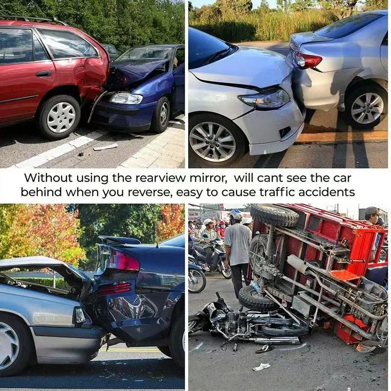 Universal 11.81 Inch Panoramic Convex Real View Mirror for Car SUV Trucks Reversible Passengers High-Quality Glass Anti-Fall Design Easy Install Rearview Mirror