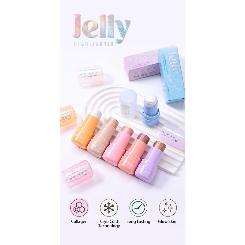 PAGE VINE Popular Water Gloss Jelly Highlight Eyeshadow Stick Super Shiny Multi-color Eyeshadow Highlight Stick Makeup