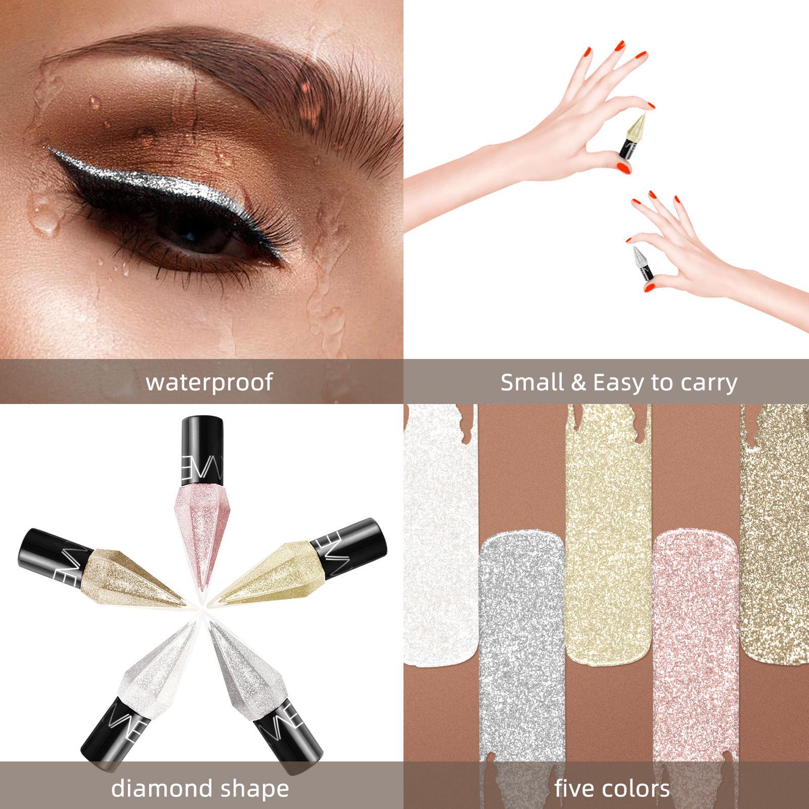 5Pcs Diamond Shiny Eyeliner Liquid Set Natural Eye Makeup Cosmetics