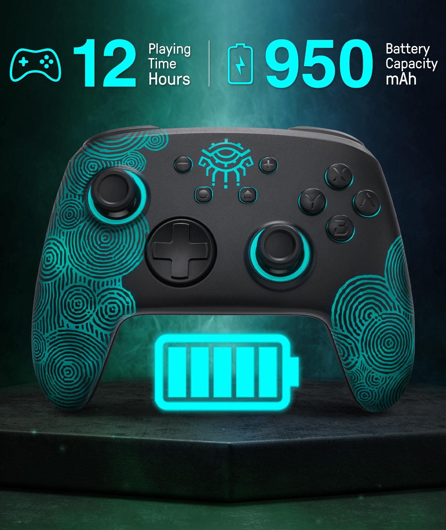 FUNLAB Firefly Switch Pro Controller Compatible with Switch/OLED/Lite, Wireless Switch Controller, Bluetooth Remote Gamepad with 7 LED Colors/NFC/Paddle/Turbo/Motion Control